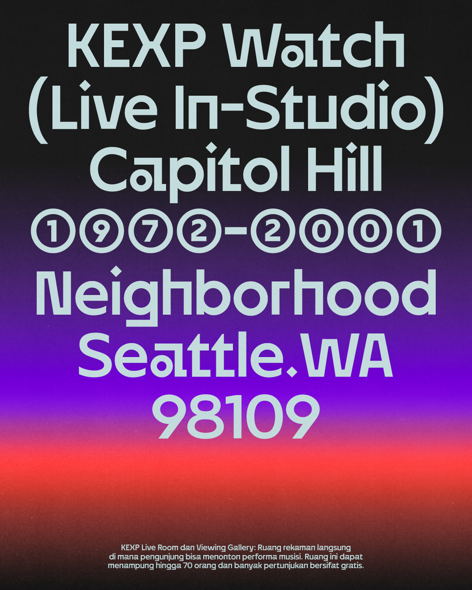 Typecolony Neue Lunary Font - KEXP Poster